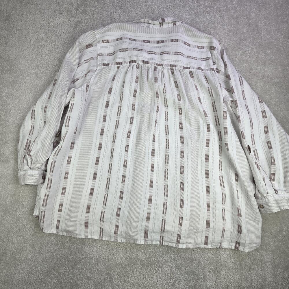 John Mark Popover Linen Tunic White Womens 2XL Boho Summer - Picture 3 of 11